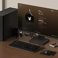 Modern Desktop Computer Setup With Monitor Keyboard Mouse And Tower 3d model