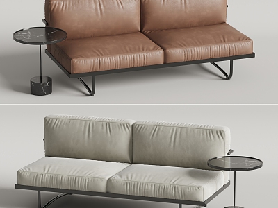 Asiades Double Sofa Casual Sofa Leather Sofa Side model