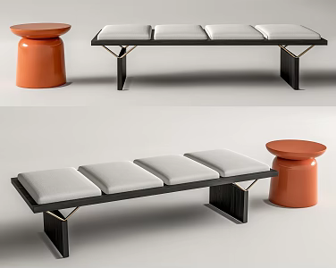 Modern Sofa Stool Low Stool Bench 3d model
