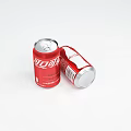 Coca Cola Red Cans Standing And Tilted On White Background Soft Drink 3d model