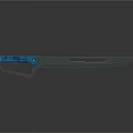 Futuristic Modern Weapon Knife With Blue Handle And Metallic Blade Design
