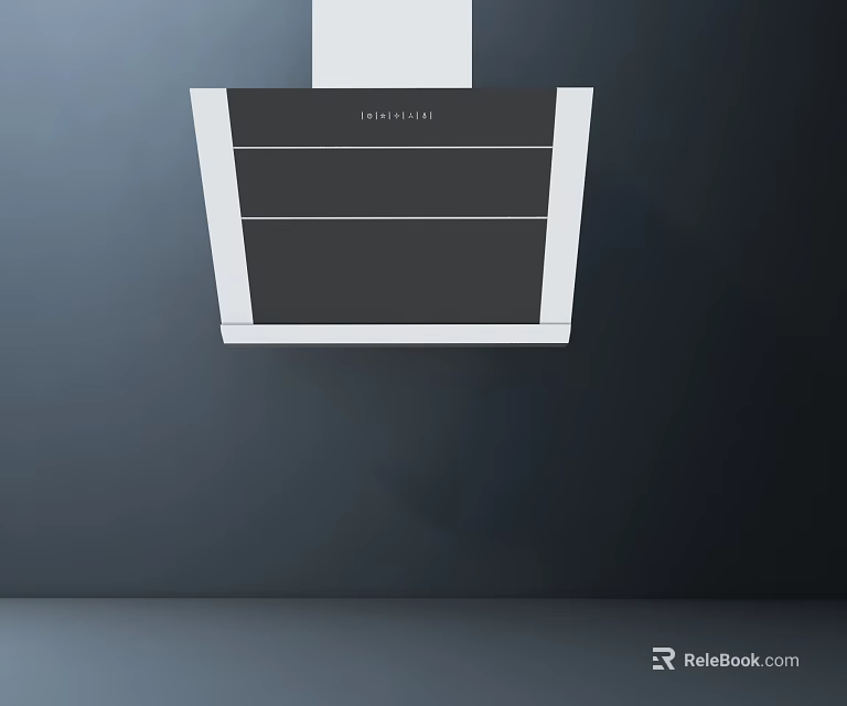 Franke Kitchen Range Hood With White Frame And Black Panel Design 3d model 