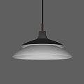 Modern Minimalist Two Tiered Chandelier With Black And White Shades And Warm Light