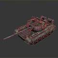 Detailed Military Tank 3D Render With Long Gun Barrel Heavy Tracks And Turret