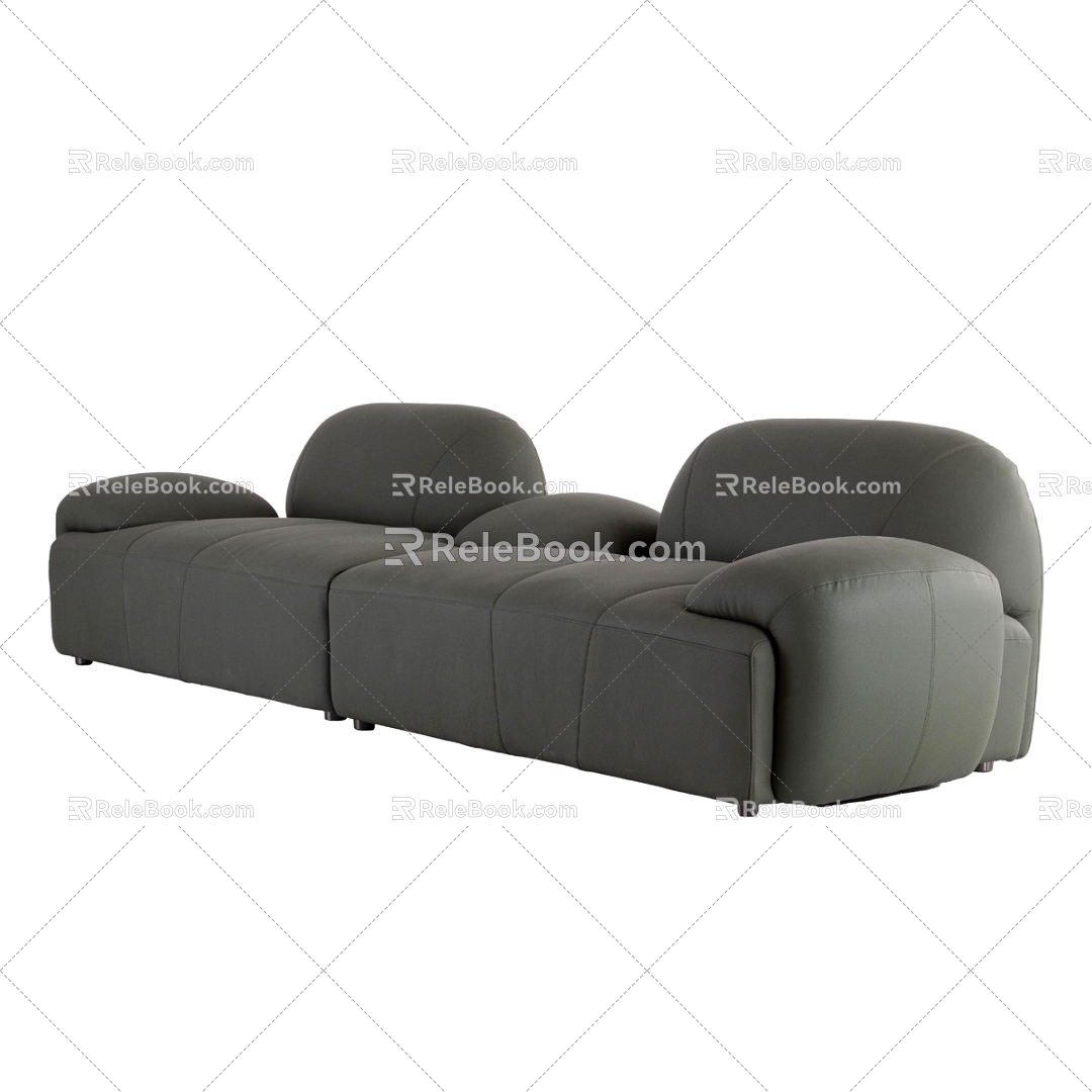 Double sofa combination 3d model