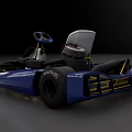 Blue Modern Kart With White Seat Blue Steering Wheel And Black Wheels 3d model