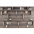 Solid Wood Open-grid Bookcase 3d model