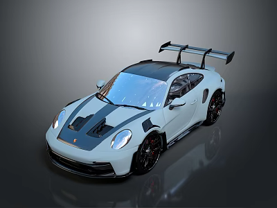 Sleek White Sports Car With Black Accents Rear Spoiler And Sporty Exterior Design 3d model