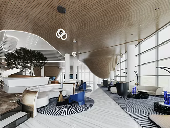 Modern negotiation area Sales office Sales center Rest area Club center 3d model