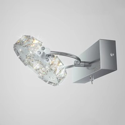 Modern Sparkling Crystal Wall Sconce With Decorative Chrome Metal Design for Home Interior Lighting 3d model