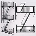 Stairs Roof Ladder Roof Ladder Safety System Safety 3d model