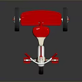 Red Tricycle With White Seat Silver Handlebars And Black Wheels On Reflective Surface