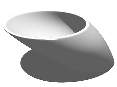 Modern Freestanding Washbasin Featuring Unique Curved Shape And Smooth Surface 3d model