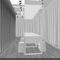 Dazzle Fashion Boutique White Exterior Glass Window Display Mannequin Dress Black White Landscape Art