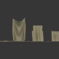 Gray Household Textile Decor Pieces With Various Pleated Styles And Hanging Shapes