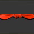 Stylish Red Bow Tie with Shiny Reflective Surface and Smooth Texture Design 3d model