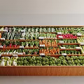Colorful Assorted Fresh Vegetables Neatly Arranged On Supermarket Shelves With Labels