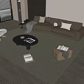Modern sofa coffee table combination 3d model