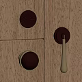 Various Stylish Door Handles With Dark Red And Gold Accents On Wooden Cabinets