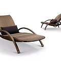 Brown Wicker Outdoor Lounge Chairs With Black Cushions And Modern Design