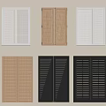 Different Window Shutter Styles Featuring Wood White Black And Wicker Designs 3d model