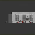 Military Vehicle Repair Workshop With Overhead Crane Tools And Gray Garage Walls