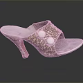 Stylish Leopard Print High Heel Slippers With Round Decorative Buttons For Women
