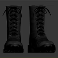 Black Military Style Tactical Boots With Lace Up Front And Durable Rubber Sole
