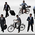 Multiple People in Different Attires Walking Carrying Bags And Riding Bicycles