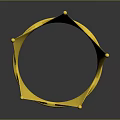 Golden Fashion Crown Accessory with Red Band Detail and Shiny Surface Reflection