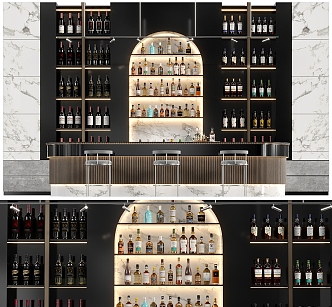 Bar Wine Rack Wine Cabinet 3d model