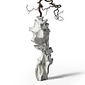 Pair Of Artistic Bonsai Potted Plants With Intricate Twisted Branches And Textured Pots