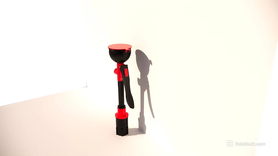 Black and Red Standing Medical Device with Top Sensor for Clinical Health Monitoring 3d model 
