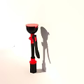 Black and Red Standing Medical Device with Top Sensor for Clinical Health Monitoring