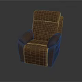 Brown Leather Single Sofa Modern Design With Comfortable Armrests And Backrest For Living Room