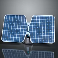 Solar Powered Household Appliance With Foldable Panels And Blue Light Indicator 3d model