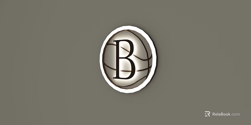 Modern Circular Ceiling Light With B Letter Design And Basketball Inspired Texture 3d model