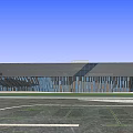 Modern Museum Building with Green Vegetated Roof Architectural Design Surrounded by Water and Green Spaces