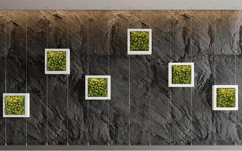 moss plant wall landscaping 3d model