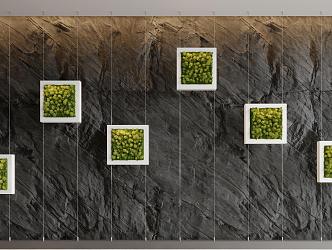 moss plant wall landscaping 3d model