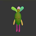 Cute Anthropomorphic Cartoon Carrot With Green Leaves Orange Body Arms And Legs