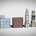Diverse Architectural Building Models With Various Styles And High Rise Designs