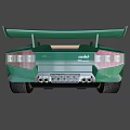 Green Lamborghini Sports Car Classic Design Scissor Doors Streamlined Body Gold Wheels