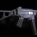 Modern Tactical Black Rifle With Rail Magazine Barrel And Flying Bullet