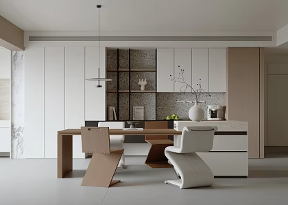 Modern Minimalist Restaurant 3d model