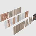 Modern Room Dividers With Perforated Patterns And Multiple Color Design Options 3d model