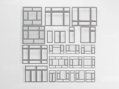 Various Rectangular Window Frame Designs With Different Architectural Styles 3d model