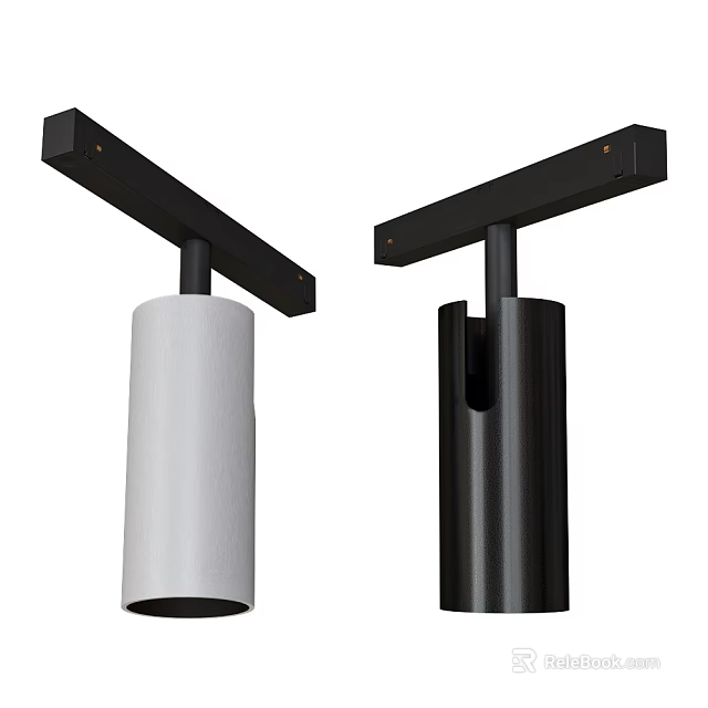 Modern White and Black Downlight Spotlights with Stylish Cylindrical Design for Home Decor 3d model 