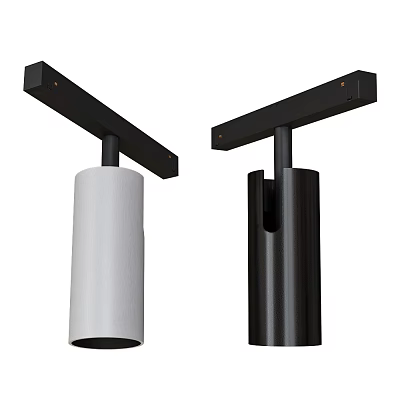 Modern White and Black Downlight Spotlights with Stylish Cylindrical Design for Home Decor 3d model