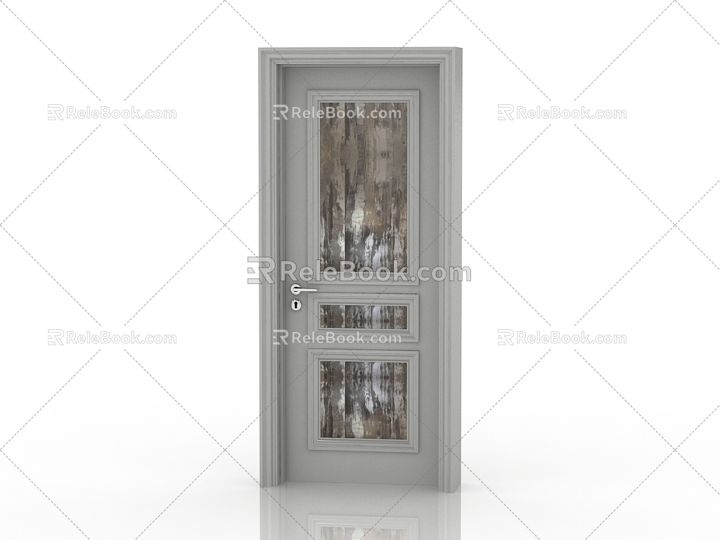 Jianou solid wood door interior door door 3d model